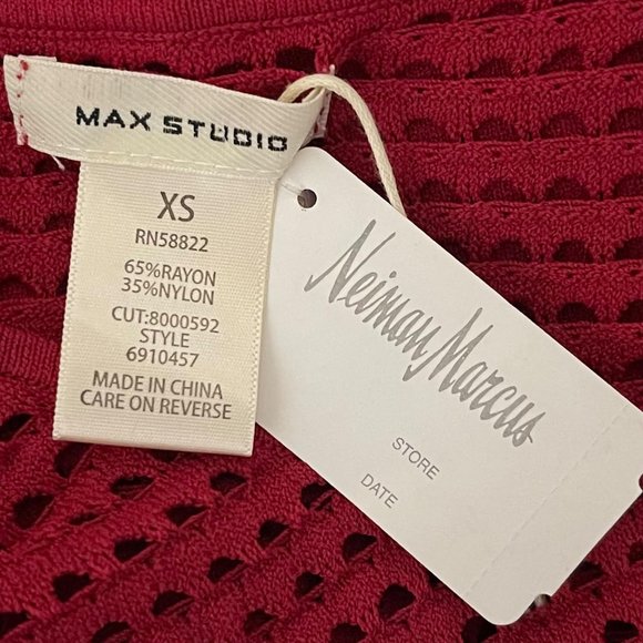 Max Studio XS Dark Red Sleeveless Cutout Detail Crewneck Mini Dress NWT - Picture 4 of 7